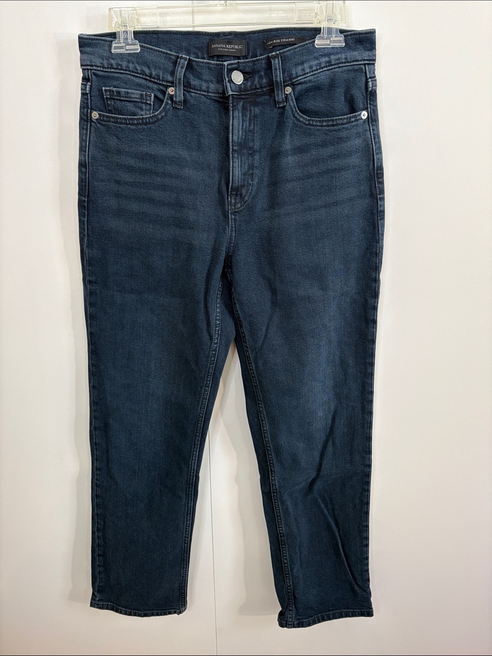 Banana Republic Dark Blue High-Rise Slim Straight Jeans 28